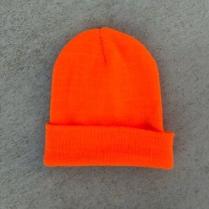 bright orange beanie